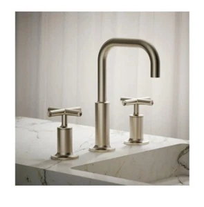 Kohler K-14406-3-SN Purist 1.2 GPM Widespread Bathroom Faucet W/O Pop-Up Drain - Picture 1 of 2