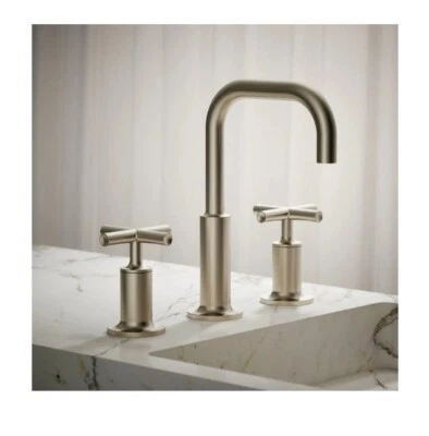 Kohler K-14406-3-SN Purist 1.2 GPM Widespread Bathroom Faucet W/O Pop-Up Drain - Image 1 of 2