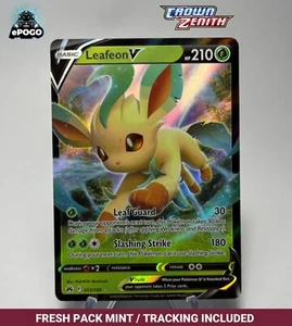Leafeon V 013/159 Ultra Raro Pokemon TCG: Tarjeta Crown Zenith COMO NUEVA ENVIADA HOY - Imagen 1 de 2