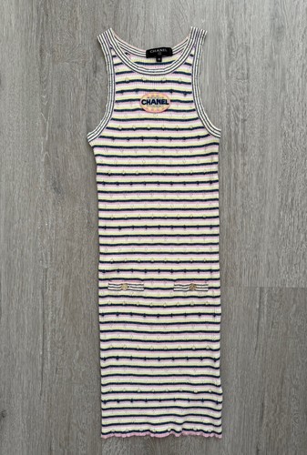 Abito Chanel Collezione SS25 Cotone e Fibre Miste Multicolore Taglia 36