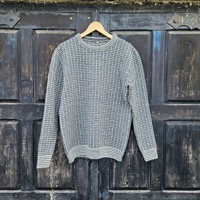 Sweater 100% Wool NEW Swedish Norwegian Fisherman’s Men Crew-Neck jumper grey - Image 1 of 4