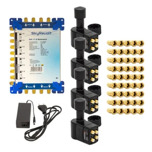 Multischalter Set 4 Satellit 8 Teilnehmer 17-8 Multiswitch Quattro Multifeed LNB - Bild 1 von 6