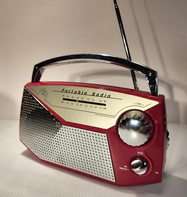 VINTAGE 50s Portable Radio FM AM Super Cool Foto 1 de 4