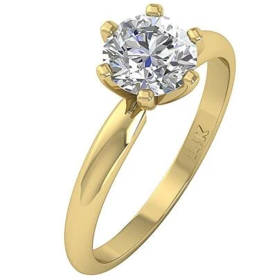 VVS F 1.75 Carat Round Solitaire Lab Grown Diamond Wedding Ring 14K Solid Gold - Image 1 of 4