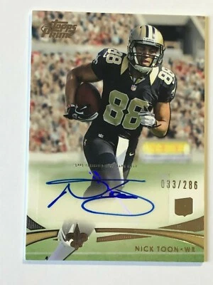 2012 TOPPS PRIME FOOTBALL No.6 NICK TOON ROOKIE AUTO #33/286  - Image 1 of 2