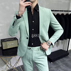 Men's Suits Solid Color 2PCS Jacket Pants Slim Formal Dress Wedding Banquet