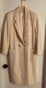 Women NWOT "Kristen Blake" cream colored long sleeve long coat. Size. 12 - Picture 1 of 5