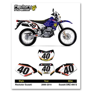 2000-2014 SUZUKI DRZ 400 S Rockstar Dirt Bike Graphics Custom Number Plates - Picture 1 of 4