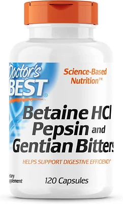 Betaine HCI Pepsin & Gentian Bitters, Digestive Enzymes for Protein Breakdown - Image 1 of 4