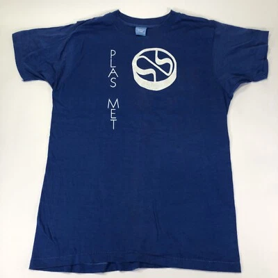 Vintage Early 80s Plas Met Single Stitch Screen Stars L Large Blue 50/50 T Shirt - Image 1 of 4