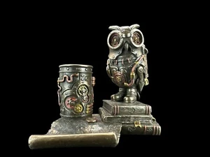 STEAMPUNK-EULENSTÄNDER FÜR HANDY UND STIFT VERONESE WU77491A4 - Bild 1 von 8