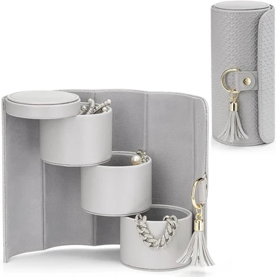 Regalos 2025 para Mujer Niña Viaje Joyería Organizador 3 Capas Joyería Caja de Almacenamiento Foto 1 de 4