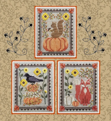 Waxing Moon Designs counted cross stitch pattern ~ Bittersweet Trio ~ #200 - Image 1 of 4