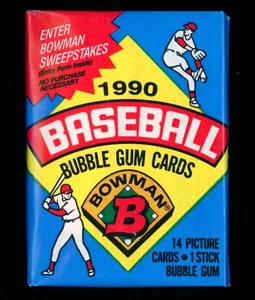 1990 Bowman Baseball Sealed Wax PACK, 14 Cards - Picture 1 of 2