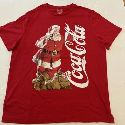 Coca Cola Santa Claus Red Drink Soda Christmas Men Adults Tshirt Tee Size XL - Image 1 of 4