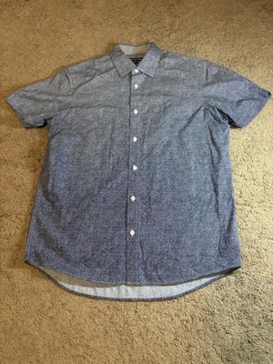 Camisa Michael Kors Abotonada Para Hombre Azul Mediana A Medida/Clásico Calce 100% Algodón Foto 1 de 4