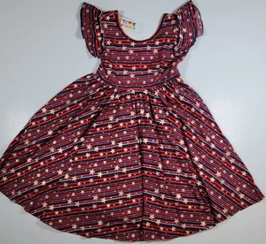 Dot Dot Smile Size 7 Girls Dress Floral Stars Pattern Twirl Style Dress - Picture 1 of 4