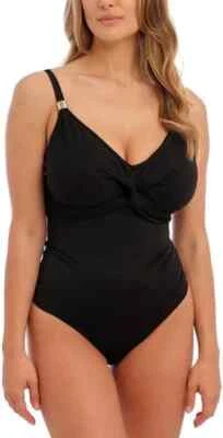 Traje de baño Fantasie negro Ottawa con aros torcido frontal de una pieza EE. UU. 36H NUEVO Bling Foto 1 de 4