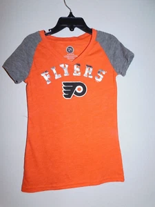 Girl's Philadelphia Flyers XS V-Neck Shirts, Two-Tone - Picture 1 of 1