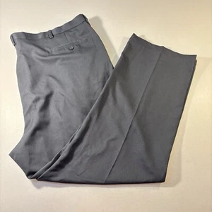 Haggar Cool 18 Pro Men’s Big & Tall Pleated Pants Charcoal Grey Sz 52x34 Stretch - Picture 1 of 6