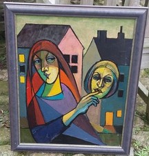 Ölbild original Portrait Gemälde Leinwand Keilrahmen Bilder Rahmen 