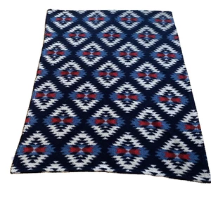 American Eagle Outfitters Sherpa Fleece Aztec Blanket Red White Blue Throw 50x60 - Picture 1 of 9