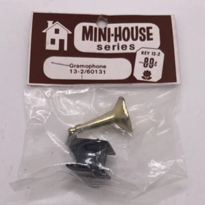 Dollhouse Miniature Old Fashion Music Gramophone 1:12 Scale Metal Vintage NIP - Picture 1 of 6