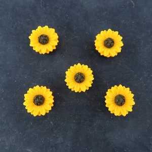 SUNFLOWER Shoe Charms for Clogs Set of 5 Yellow Flowers Summer Spring Sunflowers - Picture 1 of 11
