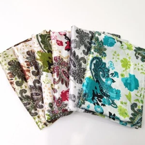 By Yard Paisley Fabric Scarf Gown Handmade Craft Material Lining Satin Print - Picture 1 of 12