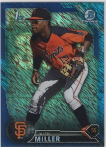 2016 Bowman Chrome Jalen Miller Blue Shimmer 