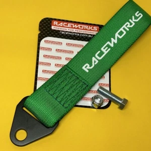 Green 250 mm tow recovery strap CAMS race compliant Raceworks VPR-021GN - Foto 1 di 4