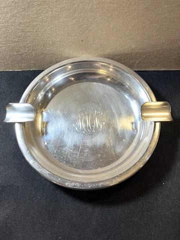 Lebkuecher & Co Sterling Silver Ashtray Monogramed 206 Grams.               ML Cover
