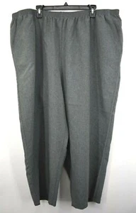 VTG Bend Over Women Gray Elastic Waist Straight Leg Casual Chino Slack Pants 30W - Picture 1 of 10