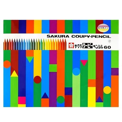 Sakura Crayon Color Pencil Coupé, 60 colors in a can, 3 FY60(3) New  - Image 1 of 4
