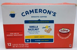 Cameron's VANILLA HAZELNUT Coffee K-Cup 12 Pods Light Roast - Picture 1 of 6