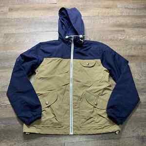 Penfield Rochester Mens Rain Jacket Size Medium Biege Two Tone Colorblock Pocket