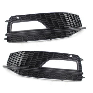 2Pcs Matte Black Front Bumper Fog Light Grille Fit For AUDI A4 S-Line S4 13-15 - Bild 1 von 7