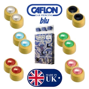 CAFLON GOLD PLATED CABACHON BEZEL SET EAR PIERCING STUD EARRINGS Regular 4mm - Picture 1 of 10