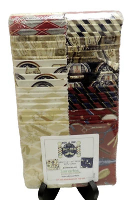 Tiras de coser de tela temática Benartex, Barber Shop NIP / Bristol Bay Studio 40 piezas Foto 1 de 4