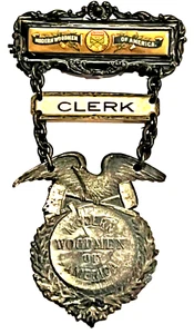ANTIGUA DÉCADA DE 1880 MADERADORES MODERNOS DE AMÉRICA CLÉRIGO Medalla Águila Fraternal Pinback HOAG - Imagen 1 de 20