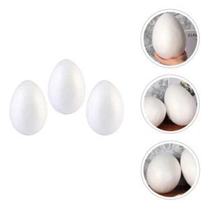 3PCS Decor Egg Spring Eggs Hanging Plastic Eggs Unfinished Wood Craft Eggs - Picture 1 of 12
