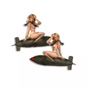 Sexy calcomanías vintage de arte de niña bombardero verde pin up nariz bomba Segunda Guerra Mundial C36051 - Imagen 1 de 6