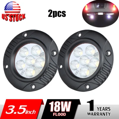2X 3.5" inch 18W LED Work Light Flood Driving Fog Lamp Offroad Truck Flush Mount Foto 1 de 4