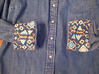 Women’s Levis Aztec Indian L/S flip-cuff snap-front Western shirt size SMALL