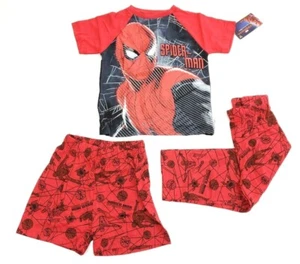 Spiderman Far From Home 3 Piece Pajama Set Size 3X Boys Marvel Tee Shorts/Pants - Picture 1 of 6