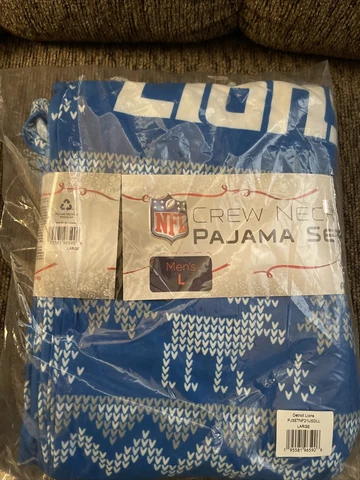 Foco Christmas Sweater Pajamas Detroit Lions Men’s Large Cover