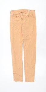 7 For All Mankind Womens Orange Cotton Blend Skinny Jeans Size W26 - Picture 1 of 10