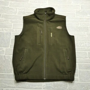 Drake Waterfowl Systems Vest Mens Medium Green Fleece Windbreaker Zip Pockets - Picture 1 of 7