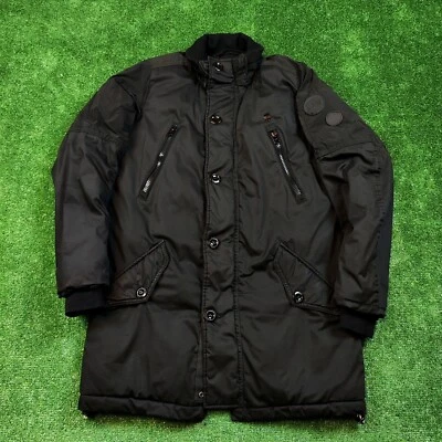 Chaqueta G-star RAW S Pequeña Whistler Parka Abrigo Negro Cremallera Completa Exterior Botón Hombres Foto 1 de 4