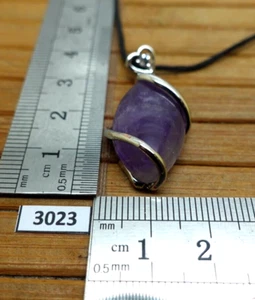 Pendentif AMETHYSTE pierre naturelle - collier luxe argenté reiki lithotherapie - Imagen 1 de 5